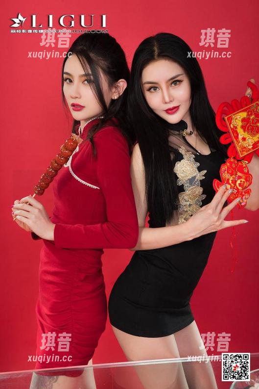 丽柜 - 眼镜+文欣，简直是个吸睛组合，无圣光的套图也变得有趣多了